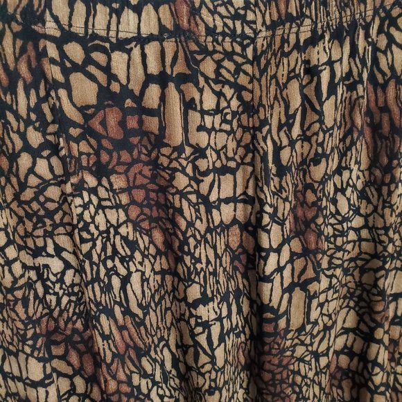 Chico's Travelers 3 Size XL Skirt Reptile Print Pull-On Midi Full A-line Slinky - Picture 3 of 5